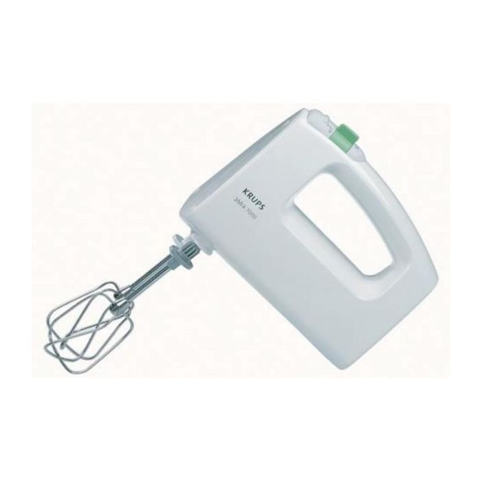 Krups F60814 Batidora de Mano 3 Mix 7000, 500W, Blanco, Función Turbo, Incluye Ganchos y Batidor