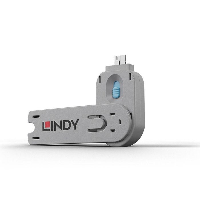 Lindy Llave Bloqueador de Puerto USB Tipo A Azul para Evitar la Inserción de Pendrives, Almacenamiento Masivo y Dispositivos Móviles