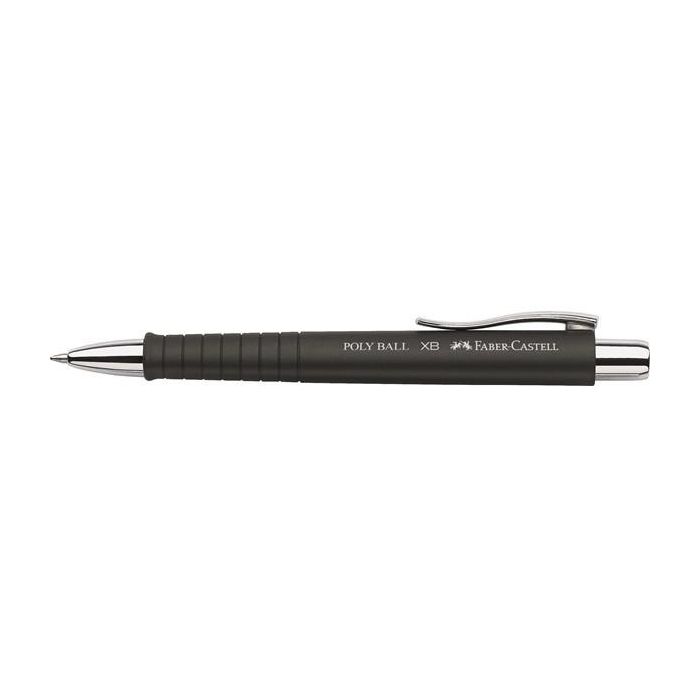 FABER-CASTELL 241153 Bolígrafo Poly Ball XB con Clip, Escritura Azul, Cuerpo Negro