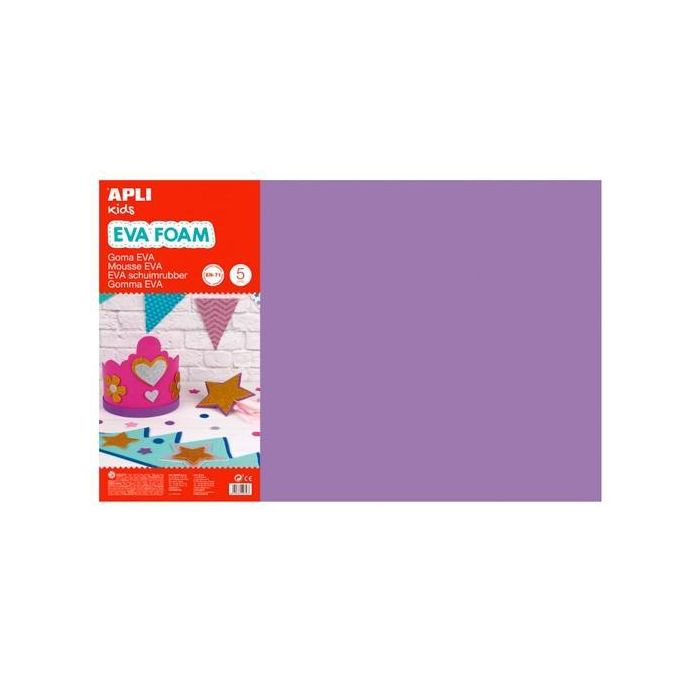 Apli Goma Eva 40x60 cm Grosor 2 mm Lila Pack 5 Ud