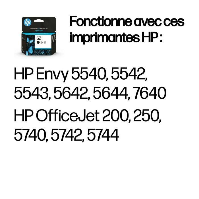 HP Envy 5640, Officejet 5740 Cartucho Negro Nº62 3