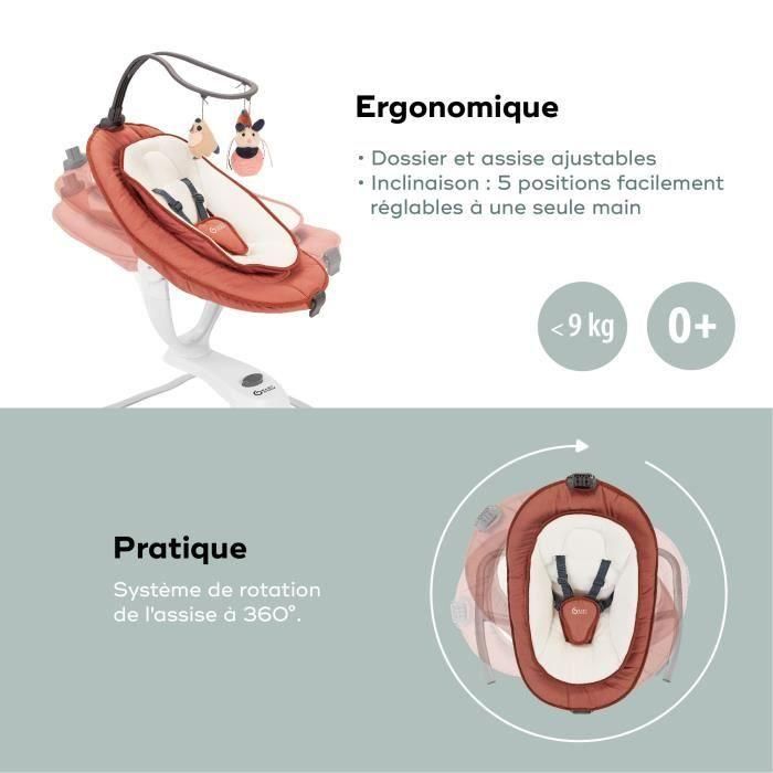 Babymoov Swoon Motion Columpio eléctrico para bebés, asiento de 360 °, terracota 3 Babymoov Swoon Motion Columpio eléctrico para bebés, asiento de 360 °, terracota 3