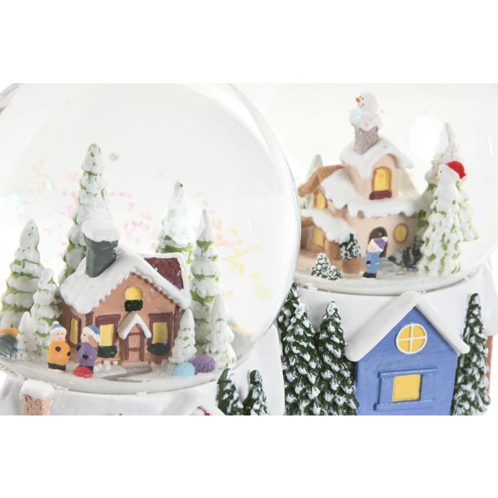 Bola Musical Navidad Fantasia DKD Home Decor Multicolor 10 x 13 x 10 cm (4 Unidades) 1