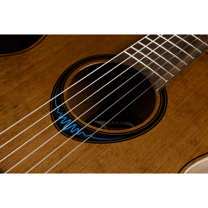 Guitarra Acústica Lâg Travel Nylon A/E Blue Wave 1 - Marrón 8