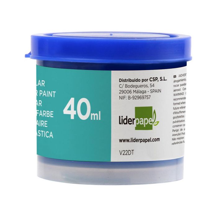 Tempera Liderpapel Escolar 40 mL Azul Ultramar 5 unidades 1