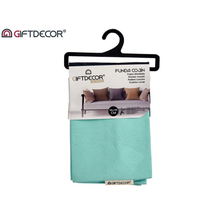 Funda Cojin Cremallera 45X45 Turquesa Giftdecor (24 Unidades) 2 Funda Cojin Cremallera 45X45 Turquesa Giftdecor (24 Unidades) 2