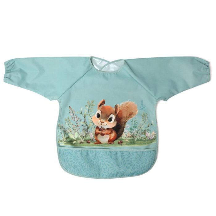 KioKids Babero Impermeable con Mangas Ardilla Verde Little Sauvages +4 meses 2 KioKids Babero Impermeable con Mangas Ardilla Verde Little Sauvages +4 meses 2