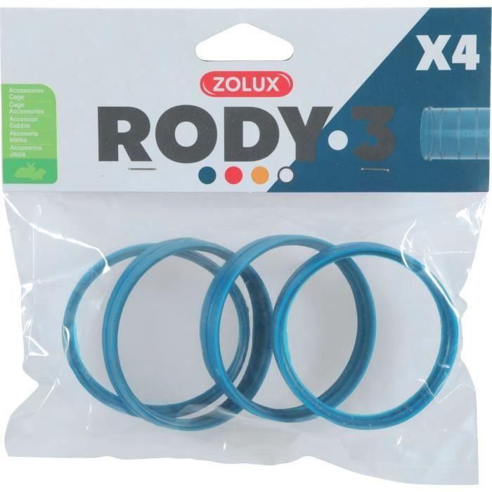 Zolux ZOL3336022060331 Conectores para Jaulas de Roedores Rody3 Roylounge Azules - 4 Piezas