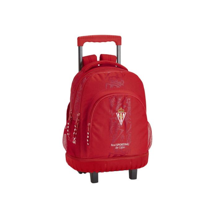 Cartera Escolar Safta Con Carro Sporting De Gijon Mochila Grande Con Ruedas Compact 320x450x210 mm