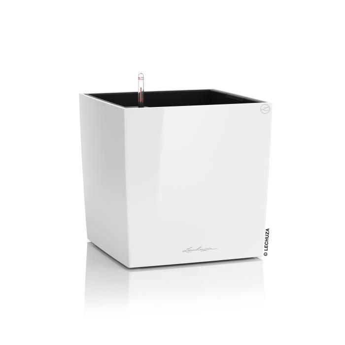Lechuza LEC4008789163608 Maceta Cube Premium 40 - juego completo, blanco brillante