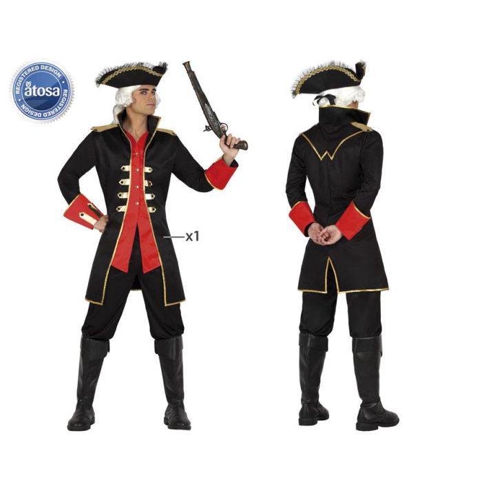 Disfraz Capitan Pirata Hombre Adulto Negro M-L Disfraz Capitan Pirata Hombre Adulto Negro M-L