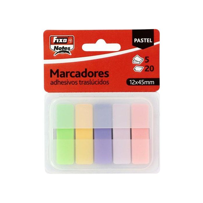 Banderitas Adhesivas Fixo Notes Popup 12X45 Colores Pastel Pack De 5 (Set de 24)