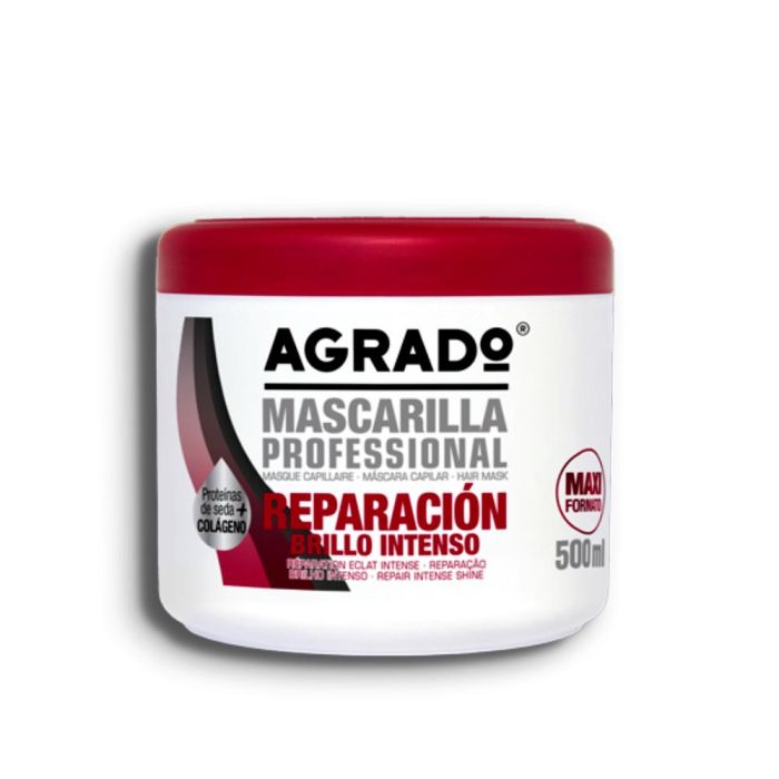 Agrado Mascarilla Capilar Reparadora Intensiva con Proteínas de Seda y Colágeno para Cabello Dañado, Suavidad y Brillo 500ml Agrado Mascarilla Capilar Reparadora Intensiva con Proteínas de Seda y Colágeno para Cabello Dañado, Suavidad y Brillo 500ml