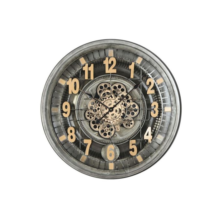 DKD Home Decor Reloj Pared Vintage Plateado Dorado de Hierro y Cristal 66.5x66.5x8.5 cm DKD Home Decor Reloj Pared Vintage Plateado Dorado de Hierro y Cristal 66.5x66.5x8.5 cm
