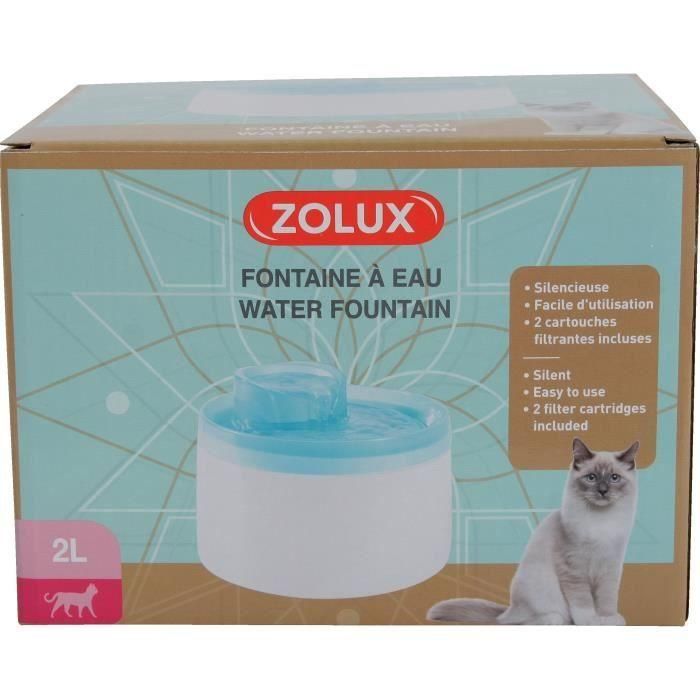 Zolux ZOL3336025743453 Fuente de agua para perros y gatos con cartucho filtrante, 2 litros 5