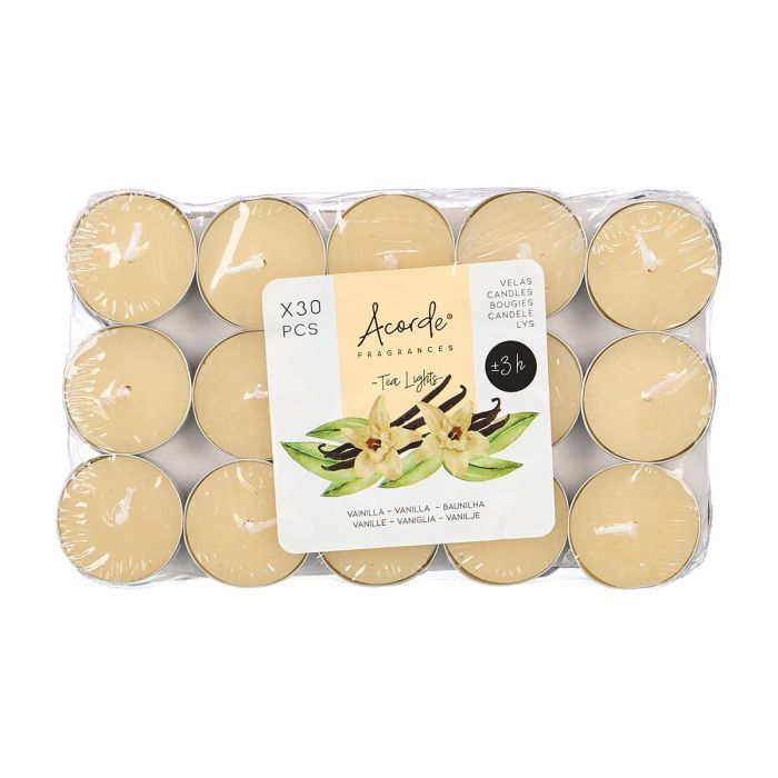 Set 30 Tea Light Vainilla 3H Acorde 19x2x11cm (24 Unidades) 1 Set 30 Tea Light Vainilla 3H Acorde 19x2x11cm (24 Unidades) 1