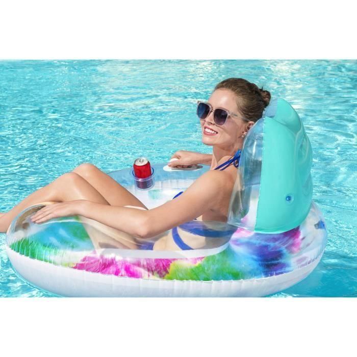 Boya - Bestway - Multicolor - Diámetro 117 cm - Con reposacabezas, asas y portavasos 2 Boya - Bestway - Multicolor - Diámetro 117 cm - Con reposacabezas, asas y portavasos 2