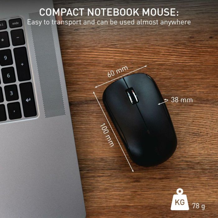 Cherry MW 2200 CHE1732613425408 Ratón inalámbrico 2.4 GHz compacto para portátil, nanorreceptor USB, negro 8