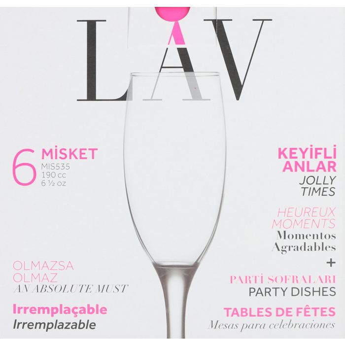 Set de 6 copas champagne 190 cc MISKET - Lav (4 Cajas) 1 Set de 6 copas champagne 190 cc MISKET - Lav (4 Cajas) 1