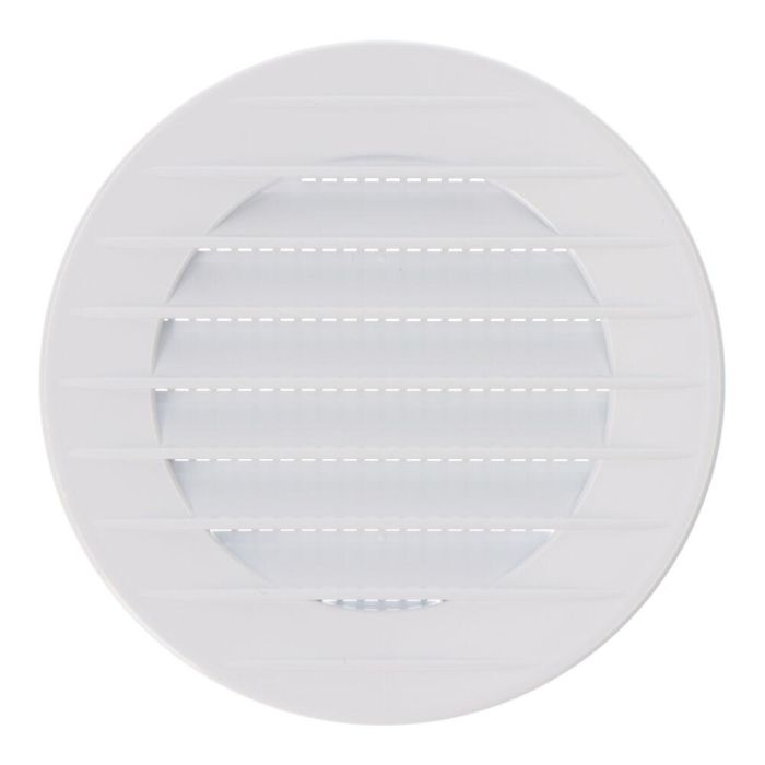 Rejilla ventilación redonda empotrable con mosquitera ø70mm abs blanca