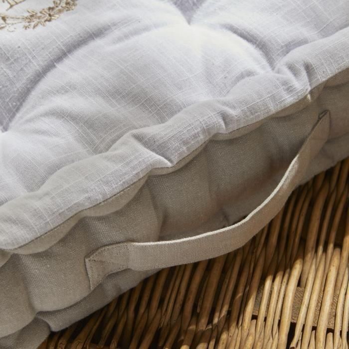 Cojín de suelo - HOY - CHARME - Slub x Chambray x Bordado Berenice - 40 x 40 x 10 cm 1 Cojín de suelo - HOY - CHARME - Slub x Chambray x Bordado Berenice - 40 x 40 x 10 cm 1