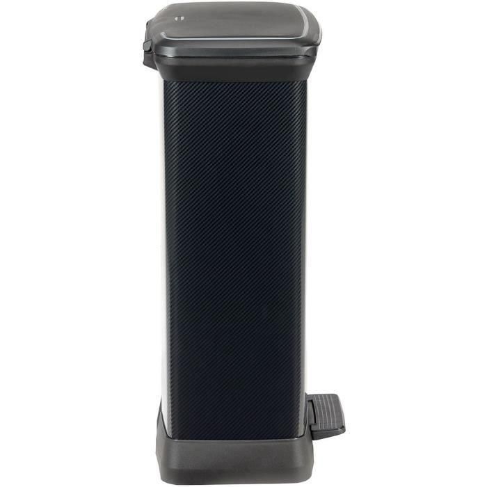 CURVER Papelera Rectangular Decobin - 50 L - Negro Carbón 3