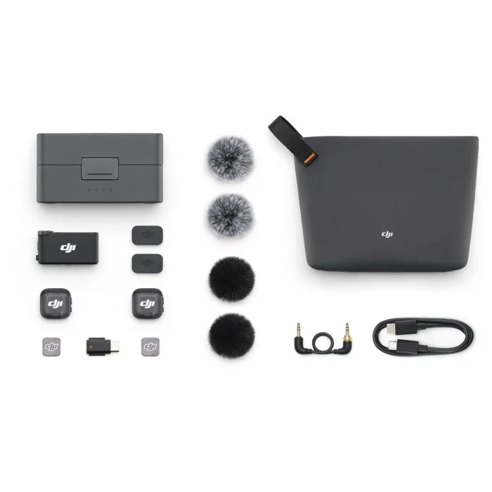 DJI Kit Micrófono Inalámbrico Mic 3 con 2 Transmisores (TX) y 1 Receptor (RX) Carga Rápida 3