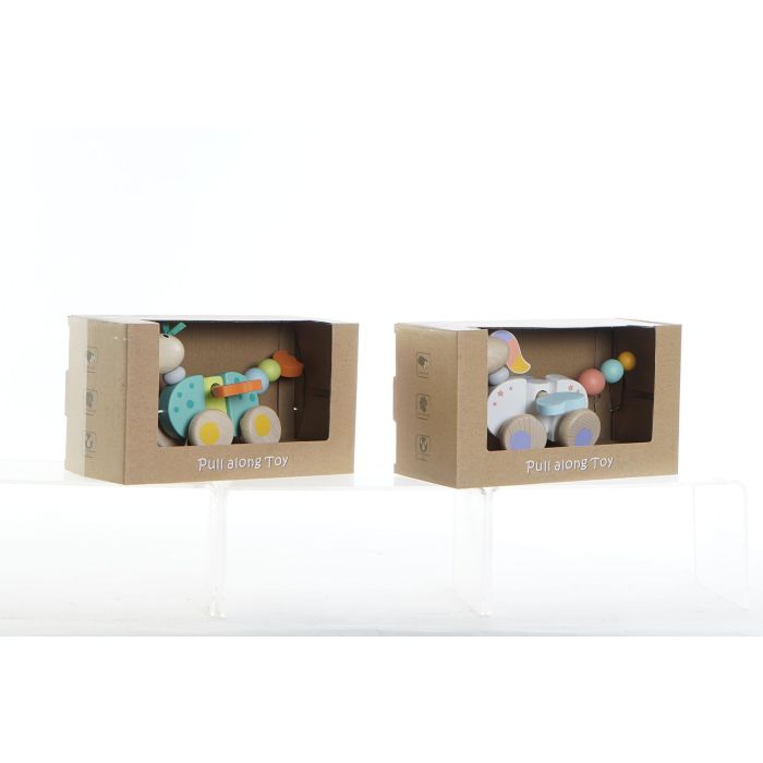 DKD Home Decor Juguete Kids de Madera con Movimiento Multicolor 13 x 12.5 x 22 cm Set de 4 Unidades Diseño Surtido 3