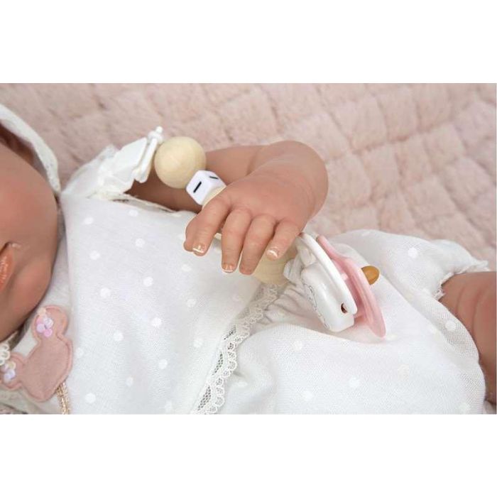 Muñecas Arias Muñeca Reborn Arias 38 cm Maitane Rosa con Manta para Niños de 3 Años, Idioma Español