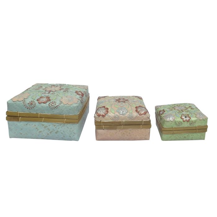DKD Home Decor Cesta Balines de Bambú Multicolor, Set de 3 Cestas para Almacenamiento y Decoración, 29x29x22 cm 0 DKD Home Decor Cesta Balines de Bambú Multicolor, Set de 3 Cestas para Almacenamiento y Decoración, 29x29x22 cm 0