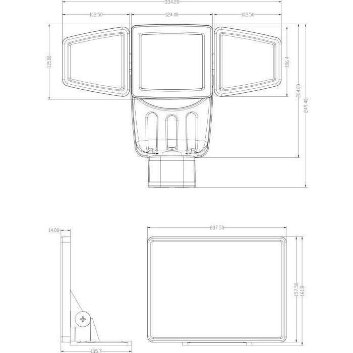 Galix G4442 Foco solar 3 cabezales - 1500 lúmenes - 182 LED SMD - Modos automático/forzado 2