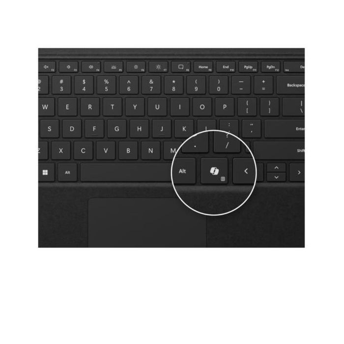 Microsoft Teclado Surface Pro 10 y 12" Alcantara Gris Español con Touchpad 2