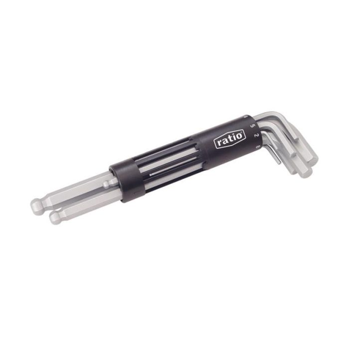 Ratio Juego de 8 Llaves Allen Hexagonales Acodadas con Punta de Bola | Set de Medidas Métricas de 2mm a 10mm 1 Ratio Juego de 8 Llaves Allen Hexagonales Acodadas con Punta de Bola | Set de Medidas Métricas de 2mm a 10mm 1
