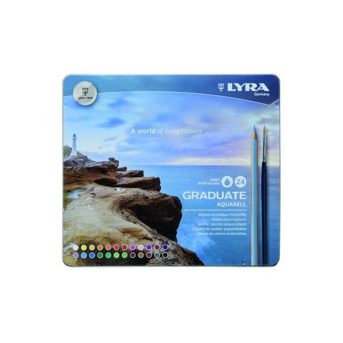 Lapiz Lyra Graduate Aquarell Estuche Metal De 24 (Set de 3)