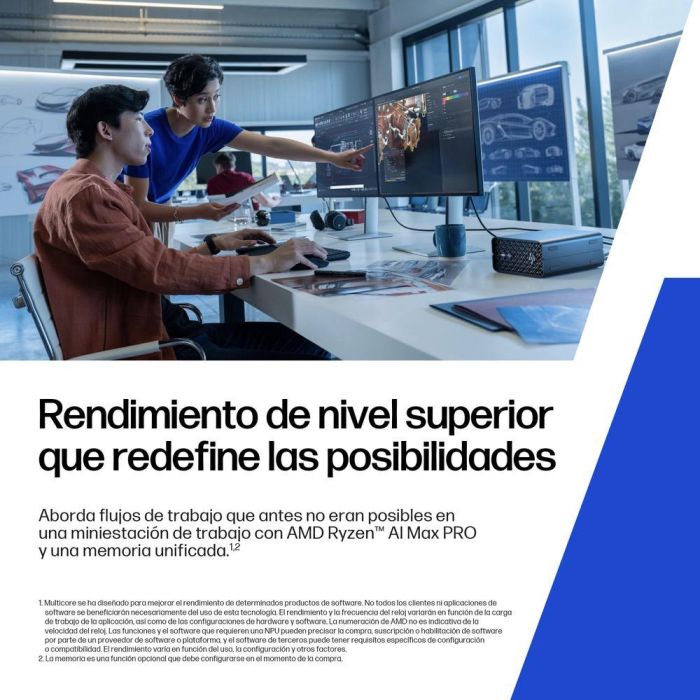 HP Z2 Mini G1A Mini PC Estación de Trabajo con Procesador AMD Ryzen AI Max PRO 390, Gráficos Radeon 8050S, 32GB RAM LPDDR5x y SSD 1TB 8