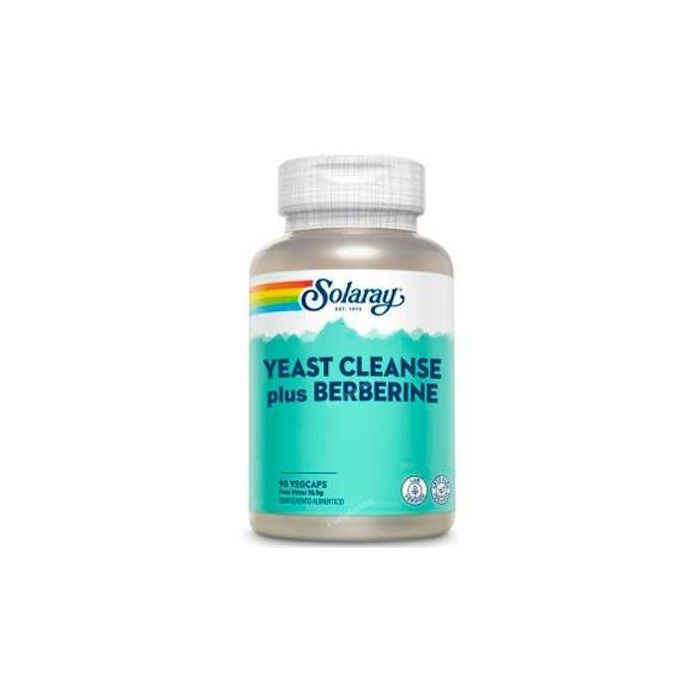 SOLARAY Yeast Cleanse Plus Berberine 90Vcap. Ácido Caprílico para Apoyo Nutricional en Infecciones por Cándida