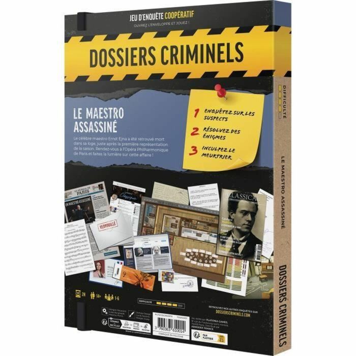 Asmodee ASM3760363610137 El Maestro Asesinado - Juego de mesa de investigación para adultos - A partir de 18 años - Fabricado en Francia 3