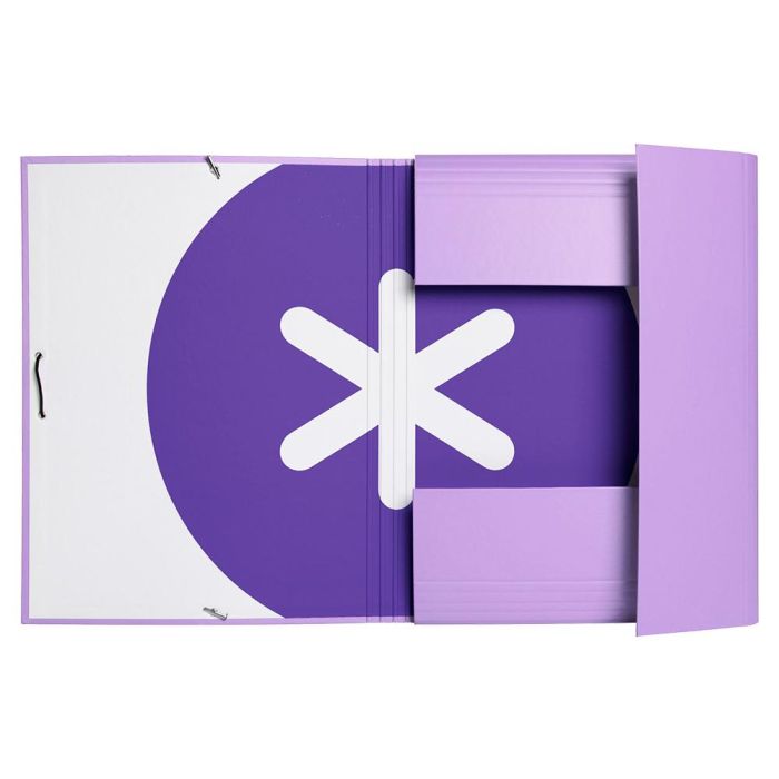 Carpeta Antartik Gomas A4 3 Solapas Carton Forrado Color Lavanda 5