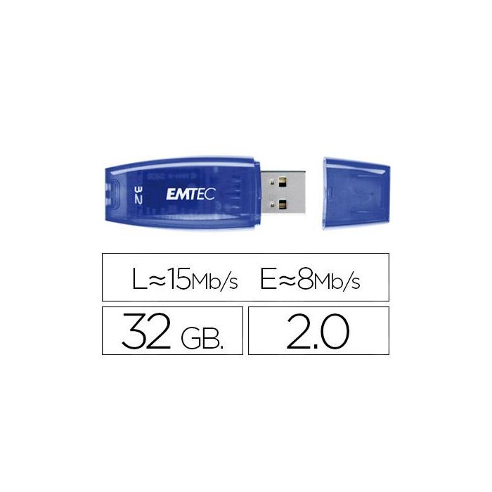 Memoria Usb Emtec Flash C410 32 grb 2.0 Azul