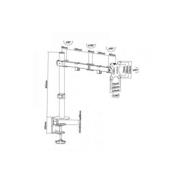 Aisens Soporte de Mesa Giratorio Inclinable para TV/Monitor 13"-32" 8 kg Negro - 3 Pivotes, VESA 100x100mm 4 Aisens Soporte de Mesa Giratorio Inclinable para TV/Monitor 13"-32" 8 kg Negro - 3 Pivotes, VESA 100x100mm 4