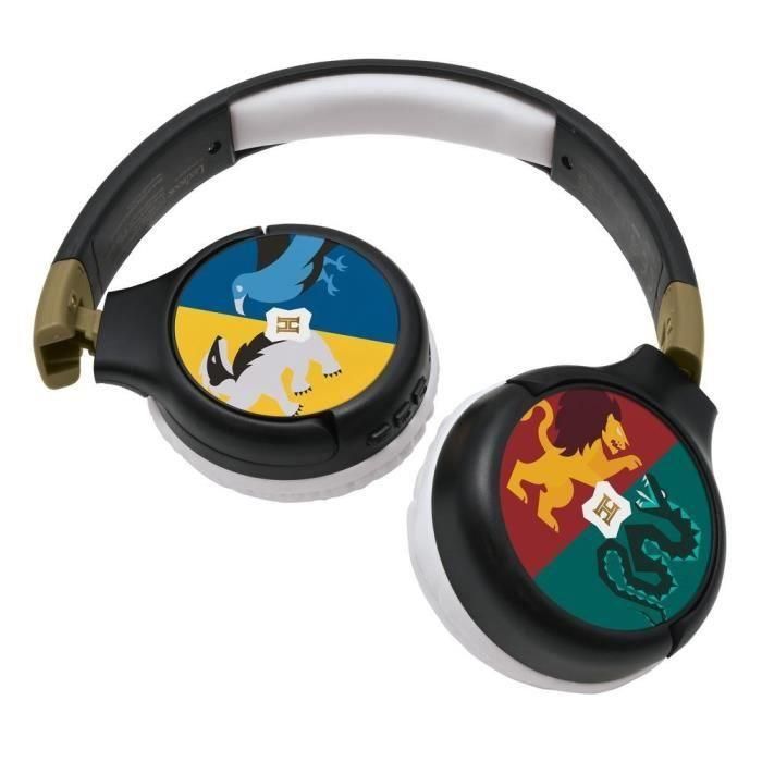 HARRY POTTER - Auriculares Bluetooth 2 en 1 - Cómodos y plegables con cable para niños con limitación de sonido