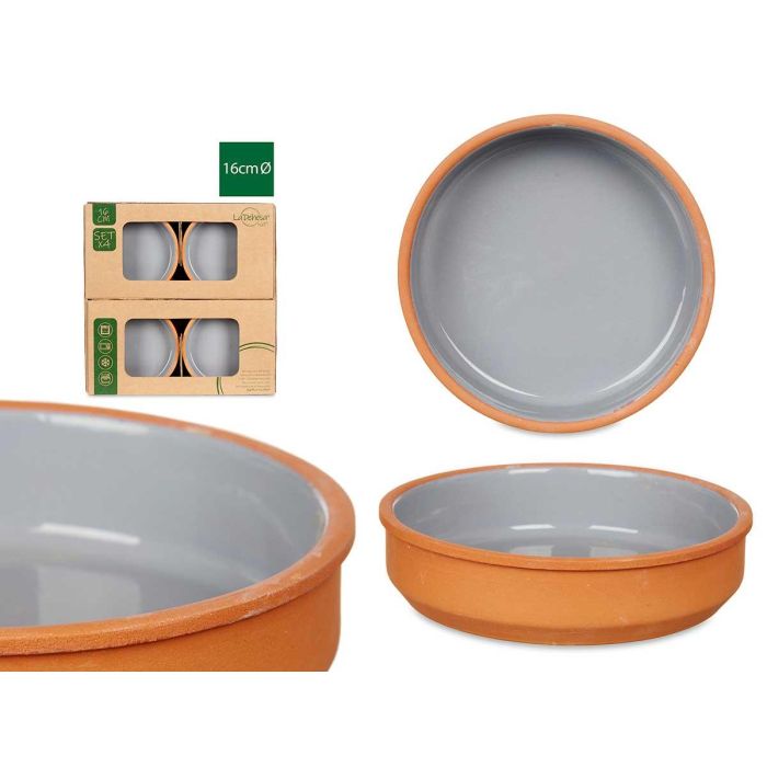 Set 4 Cazuelas Barro 16 Cm Color Gris La Dehesa (6 Unidades) Set 4 Cazuelas Barro 16 Cm Color Gris La Dehesa (6 Unidades)