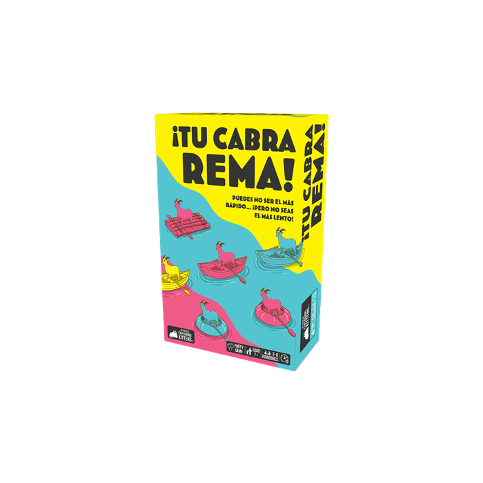 Exploding Kittens EKIRYG01ES ¡Tu Cabra Rema! Juego de Cartas, 2-6 Jugadores, +7 Años - Lucha por Patrones Ocultos