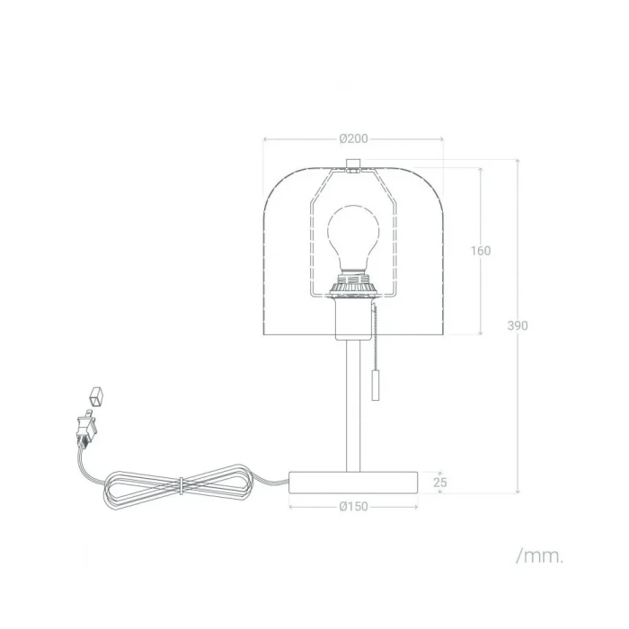 Lámpara de Mesa de Acero Messina SKD-T1010 Casquillo E27 5