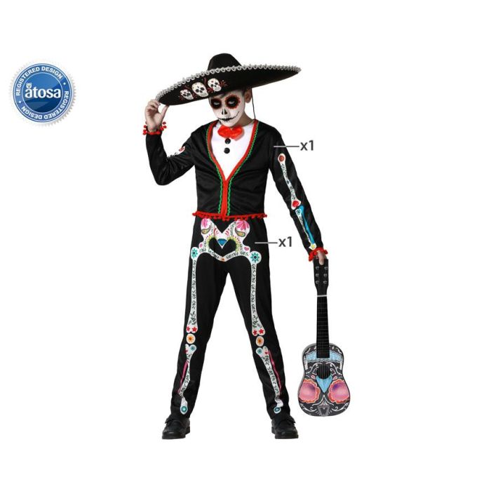Disfraz Esqueleto Mejicano Mariachi Niño Infantil 10-12 Años Disfraz Esqueleto Mejicano Mariachi Niño Infantil 10-12 Años
