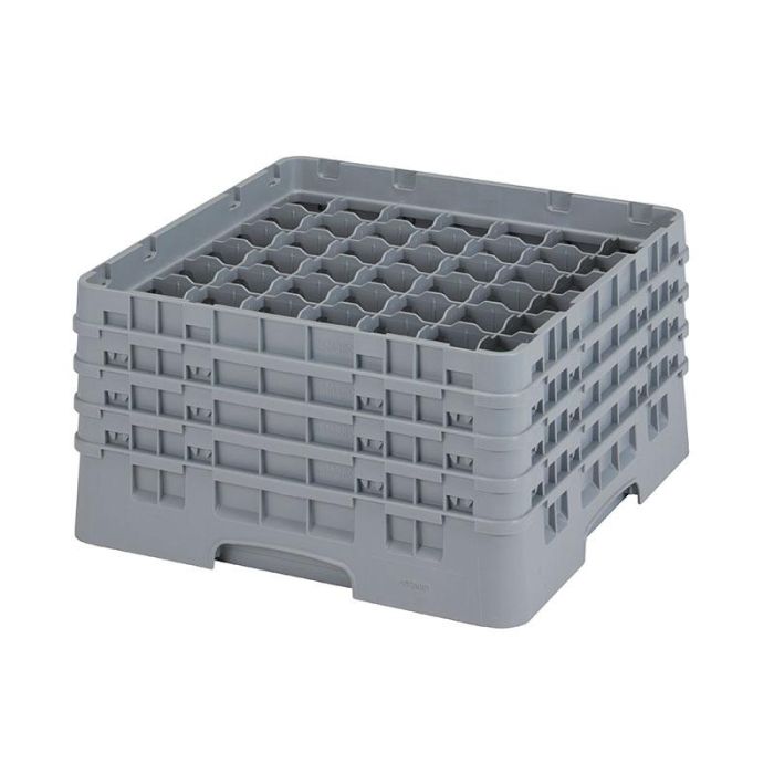 CAMBRO - 49S800-151 - Cesta de lavado 49 comp. 4 alturas - 6 cm Ø máx. - alt. máx. 21,7 cm - 50 x 50 x 26,7 cm - Gris claro