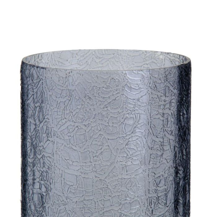 Jarrón 17 x 17 x 47 cm Cristal Gris Metal Plata 3