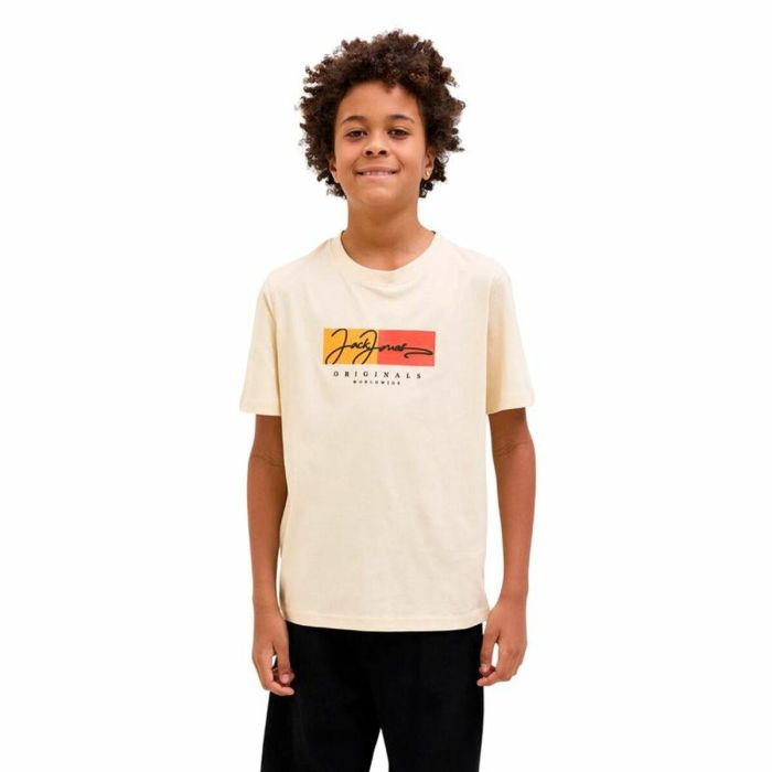 Camiseta de Manga Corta Infantil Jack & Jones Jorfrederiksberg Beige 2