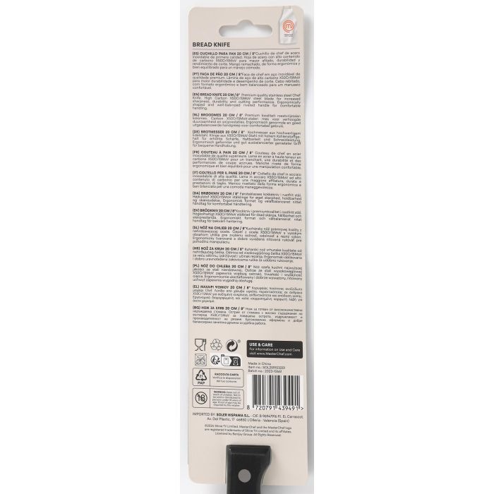 Cuchillo Pan Masterchef 20 cm (18 Unidades) 2 Cuchillo Pan Masterchef 20 cm (18 Unidades) 2