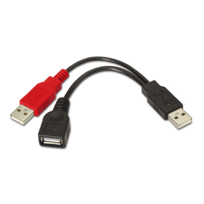 Cable USB 2.0 + Alimentación Aisens A101-0030/ USB Hembra + USB Macho - USB Macho/ Hasta 2.5W/ 60Mbps/ 15cm/ Negro/ Rojo Cable USB 2.0 + Alimentación Aisens A101-0030/ USB Hembra + USB Macho - USB Macho/ Hasta 2.5W/ 60Mbps/ 15cm/ Negro/ Rojo